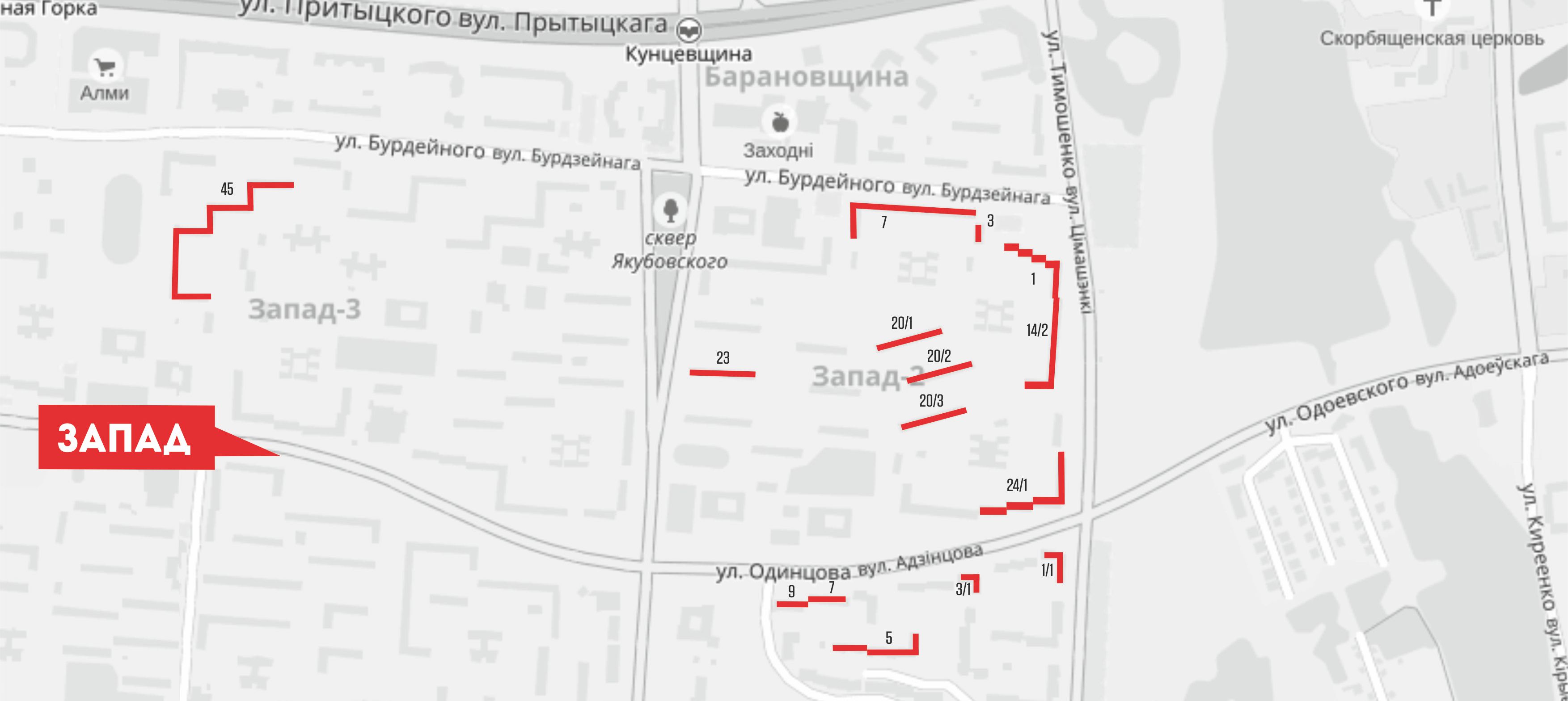 Карта расположения рекламных конструкций в лифтах р-на Запад Карта расположения рекламных конструкций в лифтах р-на Запад