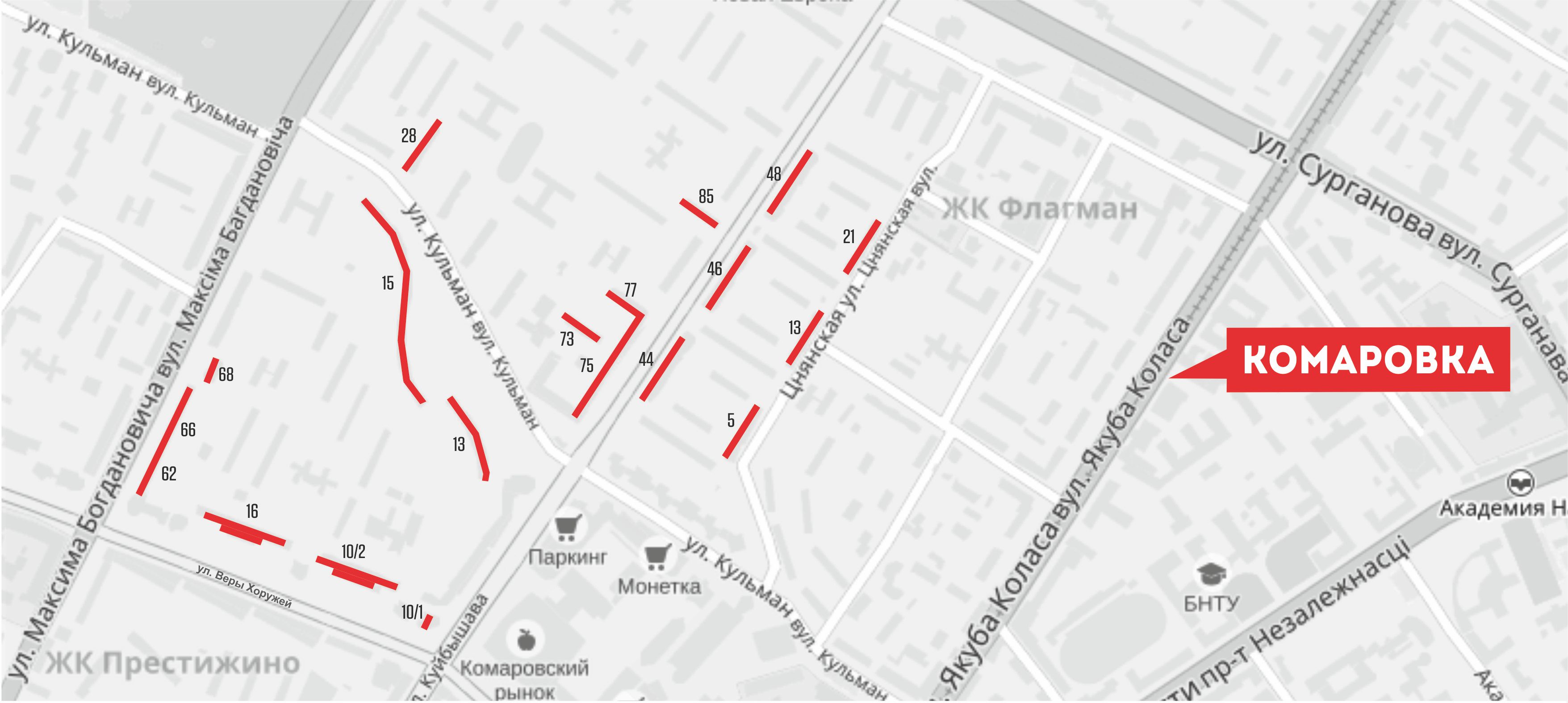 Карта расположения рекламных конструкций в лифтах р-на Комаровка Карта расположения рекламных конструкций в лифтах р-на Комаровка