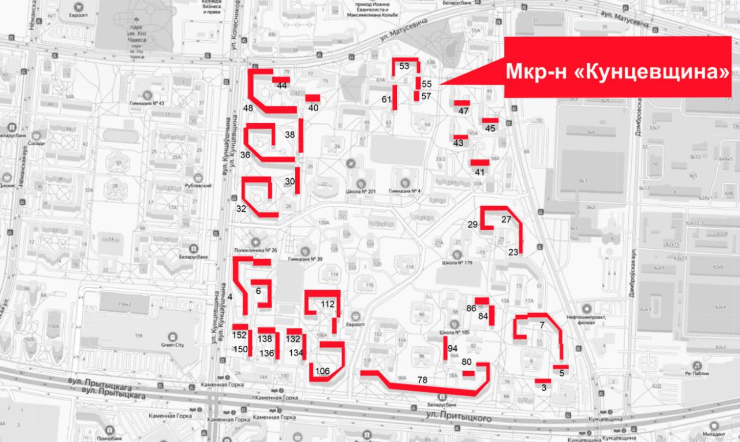 Карта расположения рекламных конструкций в лифтах р-на Кунцевщина Карта расположения рекламных конструкций в лифтах р-на Кунцевщина