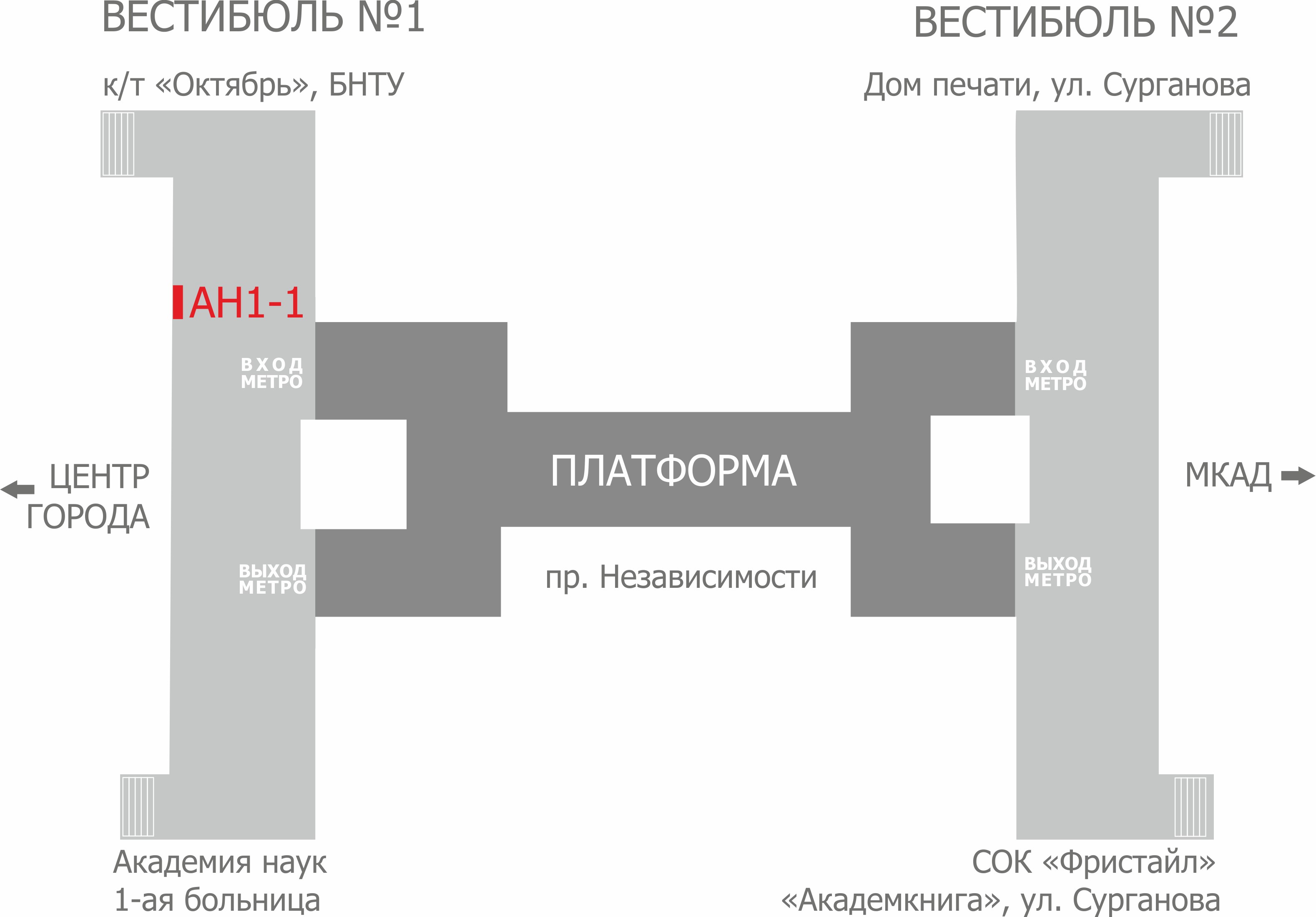 ст. м. Академия наук | Реклама-ОН: реклама в переходах метро