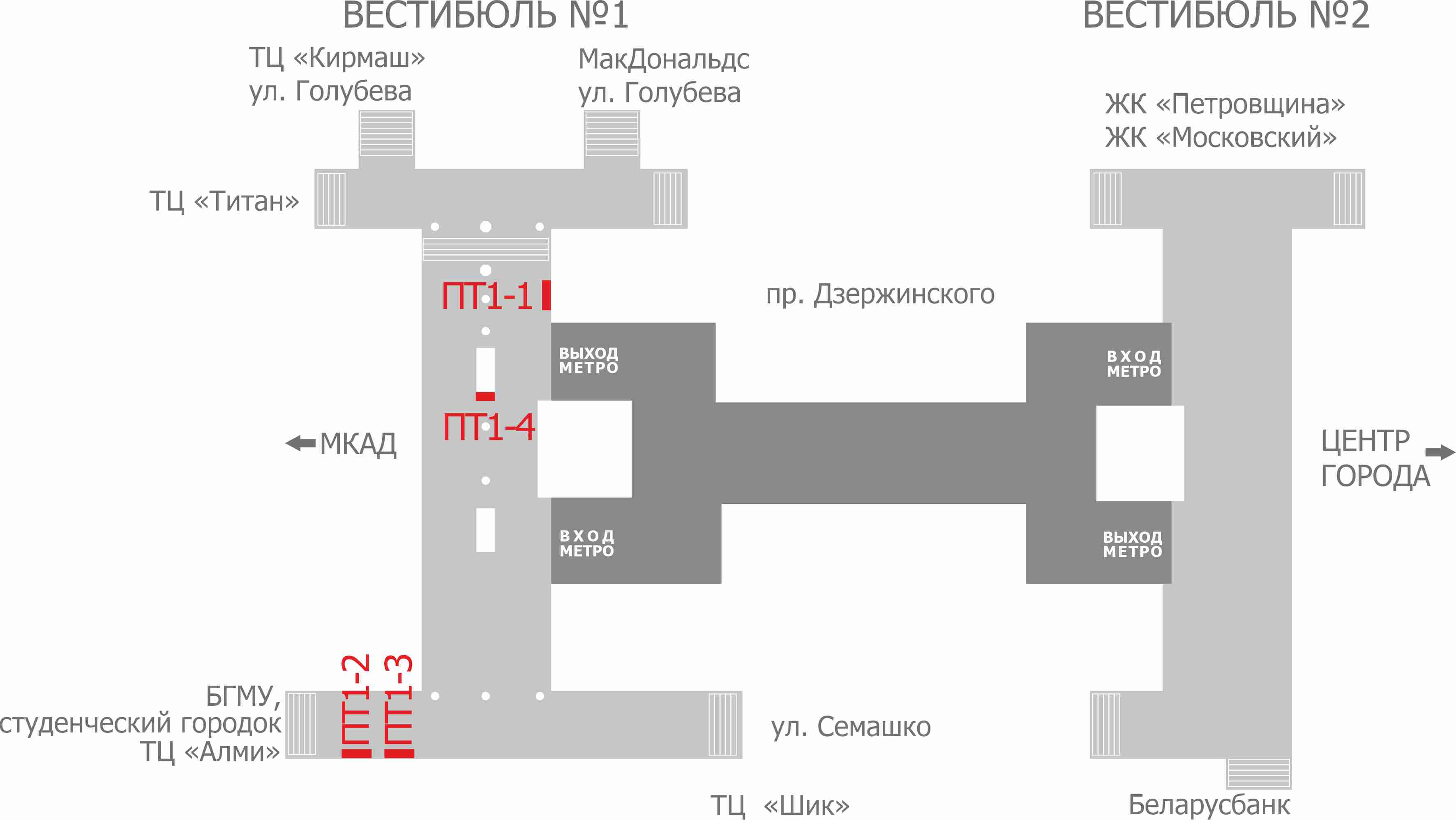 ст. м. Петровщина | Реклама-ОН: реклама в переходах метро